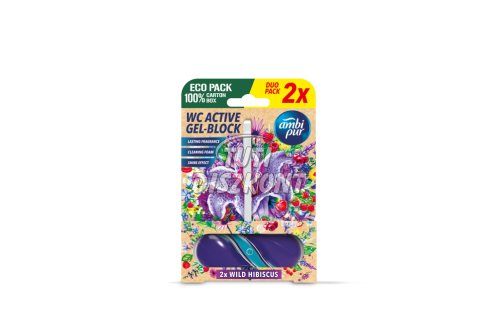 Ambi Pur aktív wc gél block 2x45g Wild hibiscus, 90 G